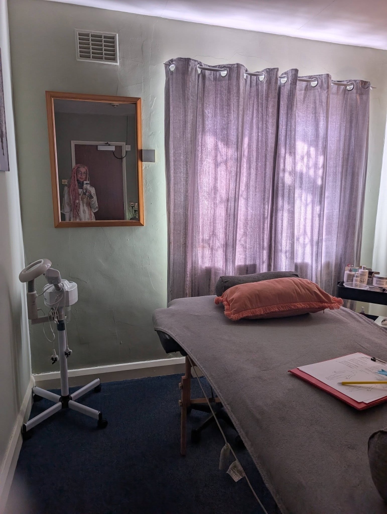 Amanda Robson standing in Consett Reiki healing room